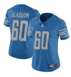 Women's Nike Detroit Lions #60 Graham Glasgow Elite Light Blue Team Color NFL Jersey
