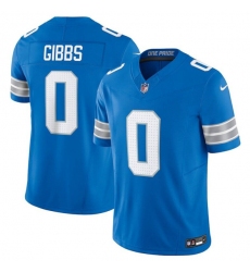 Men's Detroit Lions #0 Jahymr Gibbs Blue 2025 F.U.S.E. Vapor Limited Football Stitched Jersey