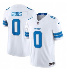 Men's Detroit Lions #0 Jahymr Gibbs White 2025 F.U.S.E. Vapor Limited Football Stitched Jersey