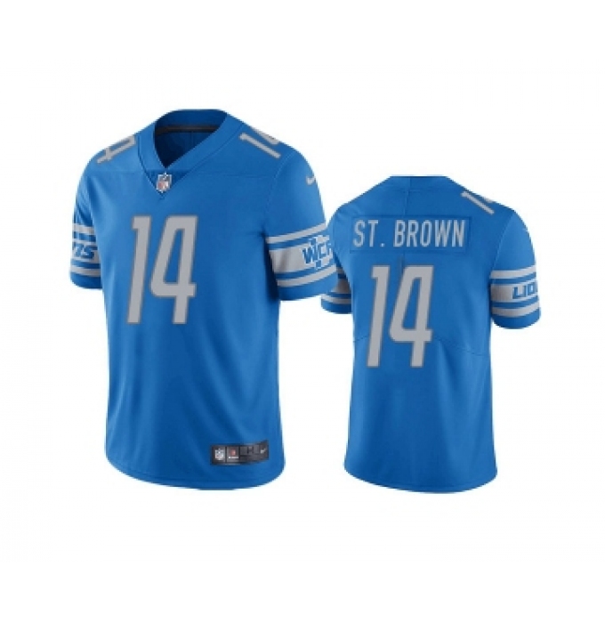 Men's Detroit Lions #14 mon-Ra St. Brown Blue Vapor Untouchable Limited Stitched Jersey