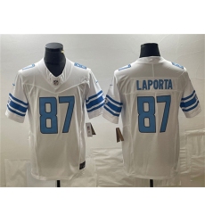 Men's Detroit Lions #87 Sam LaPorta White 2023 F.U.S.E. Vapor Untouchable Limited Stitched Jersey