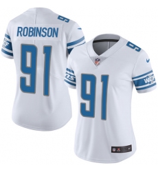 Women's Nike Detroit Lions #91 A'Shawn Robinson Elite White NFL Jersey