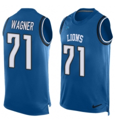 Men's Nike Detroit Lions #71 Ricky Wagner Limited Light Blue Player Name & Number Tank Top NFL Jersey