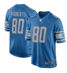 Men's Nike Detroit Lions #80 Michael Roberts Game Light Blue Team Color NFL Jersey