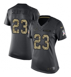 Women's Nike Detroit Lions #23 Darius Slay Limited Black 2016 Salute to Service NFL Jersey