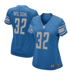 Women's Nike Detroit Lions #32 Tavon Wilson Game Light Blue Team Color NFL Jersey
