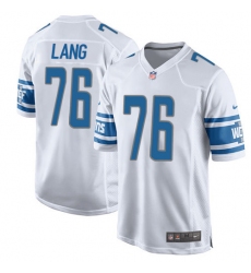 Men's Nike Detroit Lions #76 T.J. Lang Game White NFL Jersey