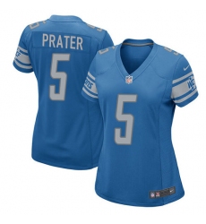 Women's Nike Detroit Lions #5 Matt Prater Game Light Blue Team Color NFL Jersey