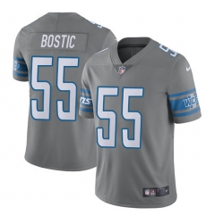 Men's Nike Detroit Lions #55 Jon Bostic Elite Steel Rush NFL Jersey