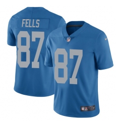 Men's Nike Detroit Lions #87 Darren Fells Elite Blue Alternate NFL Jersey