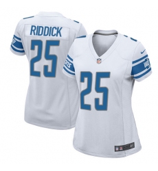Women's Nike Detroit Lions #25 Theo Riddick Game White NFL Jersey