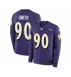 Youth Nike Baltimore Ravens #90 Za'Darius Smith Limited Purple Therma Long Sleeve NFL Jersey