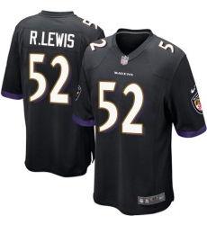 Men's Nike Baltimore Ravens #52 Ray Lewis Game Black Alternate NFL Jersey