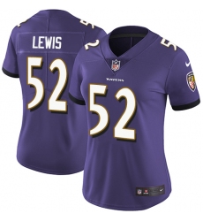 Women's Nike Baltimore Ravens #52 Ray Lewis Elite Purple Team Color NFL Jersey