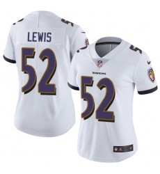 Women's Nike Baltimore Ravens #52 Ray Lewis Elite White NFL Jersey