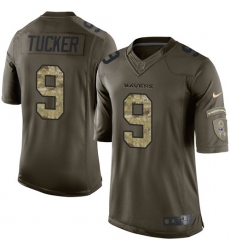 Youth Nike Baltimore Ravens #9 Justin Tucker Elite Green Salute to Service NFL Jersey Youth Nike Baltimore Ravens #9 Justin Tucker Elite Green Salute to Service NFL Jersey