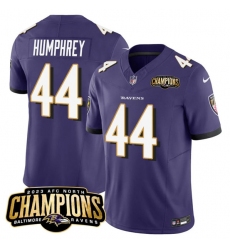Men's Baltimore Ravens #44 Marlon Humphrey Purple 2023 F.U.S.E. AFC North Champions Vapor Limited Football Stitched Jersey