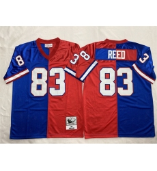 Men's Buffalo Bills #83 Andre Reed Blue Red Splite Throwback Stitched Jersey