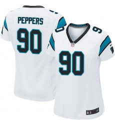 Women's Nike Carolina Panthers #90 Julius Peppers Game White NFL Jersey