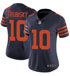 Women's Nike Chicago Bears #10 Mitchell Trubisky Elite Navy Blue Alternate NFL Jersey