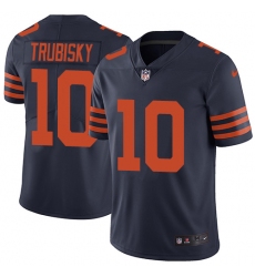 Youth Nike Chicago Bears #10 Mitchell Trubisky Elite Navy Blue Alternate NFL Jersey