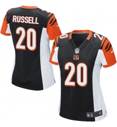 Women's Nike Cincinnati Bengals #20 KeiVarae Russell Game Black Team Color NFL Jersey