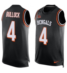 Men's Nike Cincinnati Bengals #4 Randy Bullock Limited Black Player Name & Number Tank Top NFL Jersey