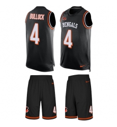 Men's Nike Cincinnati Bengals #4 Randy Bullock Limited Black Tank Top Suit NFL Jersey