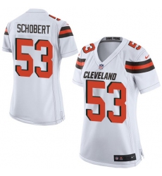 Women's Nike Cleveland Browns #53 Joe Schobert Game White NFL Jersey