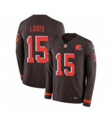 Youth Nike Cleveland Browns #15 Ricardo Louis Limited Brown Therma Long Sleeve NFL Jersey