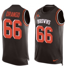 Men's Nike Cleveland Browns #66 Spencer Drango Limited Brown Player Name & Number Tank Top NFL Jersey