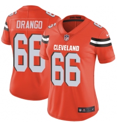 Women's Nike Cleveland Browns #66 Spencer Drango Elite Orange Alternate NFL Jersey