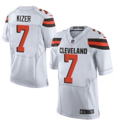 Men's Nike Cleveland Browns #7 DeShone Kizer Elite White NFL Jersey