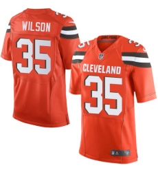 Men's Nike Cleveland Browns #35 Howard Wilson Elite Orange Alternate NFL Jersey