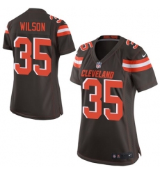 Women's Nike Cleveland Browns #35 Howard Wilson Game Brown Team Color NFL Jersey