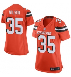Women's Nike Cleveland Browns #35 Howard Wilson Game Orange Alternate NFL Jersey