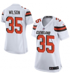 Women's Nike Cleveland Browns #35 Howard Wilson Game White NFL Jersey