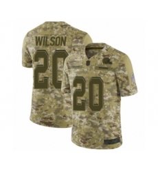 Youth Cleveland Browns #20 Howard Wilson Limited Camo 2018 Salute to Service Football Jersey
