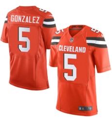 Men's Nike Cleveland Browns #5 Zane Gonzalez Elite Orange Alternate NFL Jersey