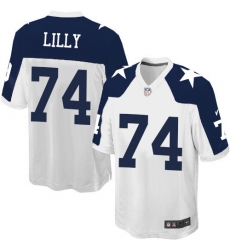 Men's Nike Dallas Cowboys #74 Bob Lilly Game White Throwback Alternate NFL Jersey