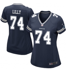 Women's Nike Dallas Cowboys #74 Bob Lilly Game Navy Blue Team Color NFL Jersey