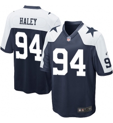 Men's Nike Dallas Cowboys #94 Charles Haley Game Navy Blue Throwback Alternate NFL Jersey