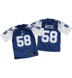 Men's Nike Dallas Cowboys #58 Damontre Moore Elite White/Navy Throwback NFL Jersey