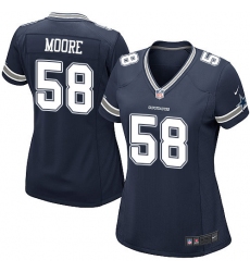 Women's Nike Dallas Cowboys #58 Damontre Moore Game Navy Blue Team Color NFL Jersey