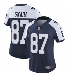 Women's Nike Dallas Cowboys #87 Geoff Swaim Elite Navy Blue Throwback Alternate NFL Jersey