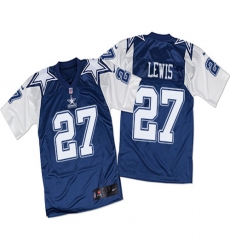 Men's Nike Dallas Cowboys #27 Jourdan Lewis Elite White/Navy Throwback NFL Jersey