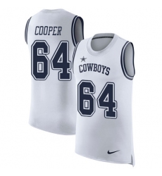 Men's Nike Dallas Cowboys #64 Jonathan Cooper Limited White Rush Player Name & Number Tank Top NFL Jersey