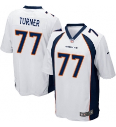 Men's Nike Denver Broncos #77 Billy Turner Game White NFL Jersey