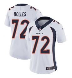 Women's Nike Denver Broncos #72 Garett Bolles Elite White NFL Jersey