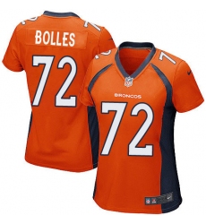 Women's Nike Denver Broncos #72 Garett Bolles Game Orange Team Color NFL Jersey